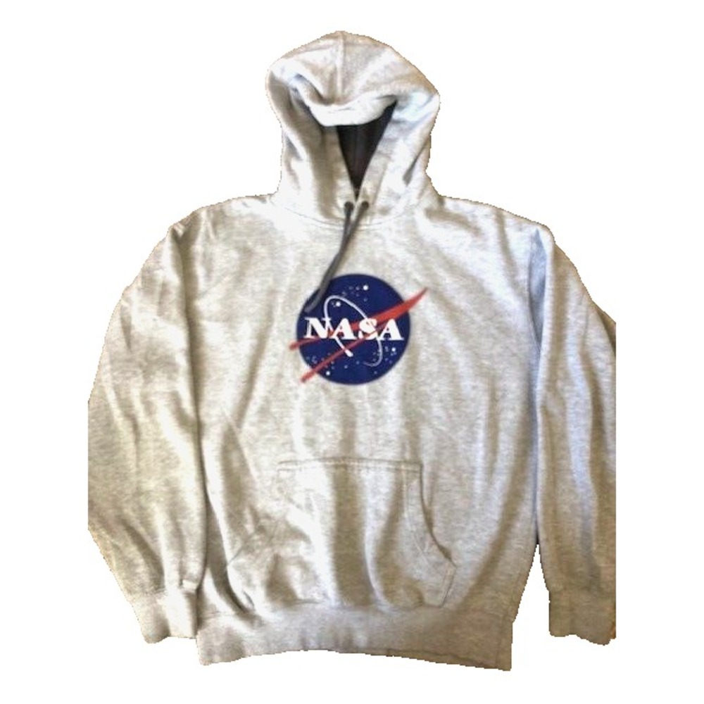 NASA Sweatshirt Hoodie Adult Size Medium Gray‎ Pullover Long Sleeve Hooded